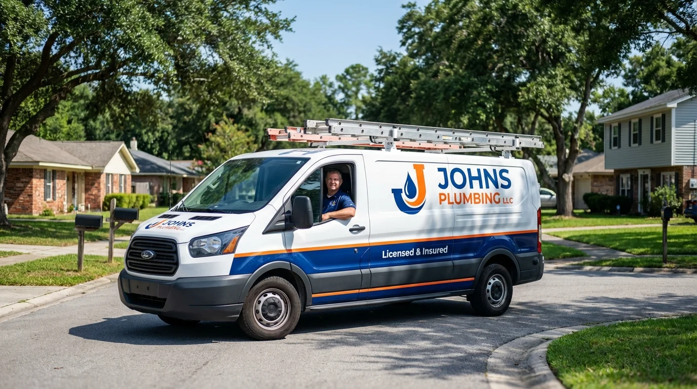 Johns Plumbing LLC service van in Lafayette Hill, PA