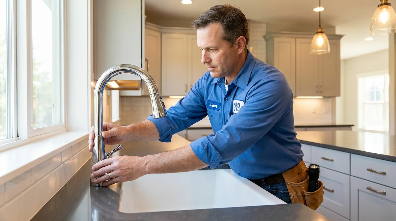 Kitchen faucet installation by Johns Plumbing LLC in Lafayette Hill
